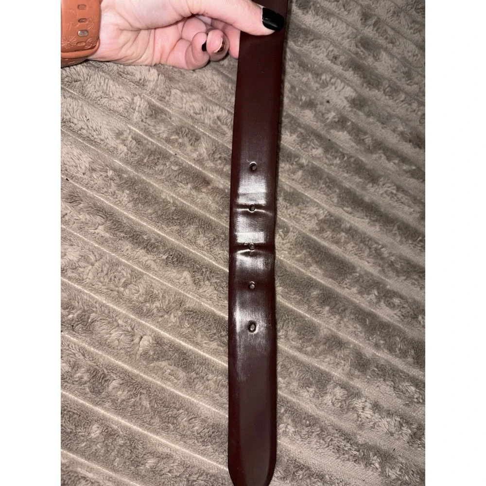 Cole Haan Men's Brown Leather Dress Belt 40 Oxblood Dark Mahogany Size 40